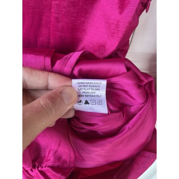 Lovers and Friends Lorenza Mini Dress Fuchsia Pink Long Sleeve V-Neck Size Xs - Picture 7 of 11